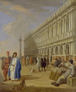 Venice: The Piazzetta with Figures, 18th Century